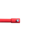Close-up of red handle on 8 Inch Diameter 36 Inch Long Double Spiral Earth Auger Bit With Two Zigzag Replaceable Blades Pro Grade