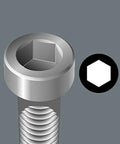 Close-up of SW 2.5 hex socket screw head from 84 Piece SW 2.5 Hex Socket Screws With Ball End Vario Blade Hardware Set For Precision Assembly High Grade Alloy Ideal For RC Models Gearheads And DIY Hobbyists.