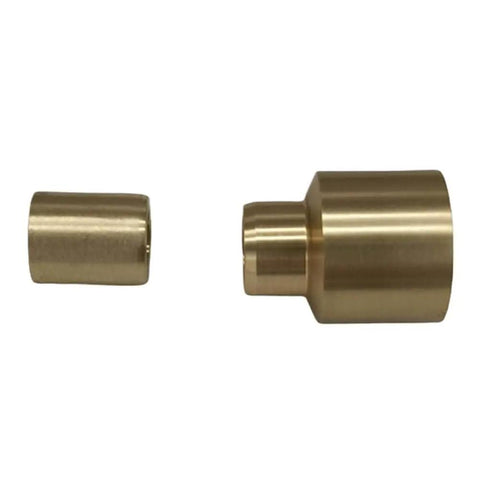 Heavy Duty Bushing And Seal Kit Fits Various Compact Outboard Engines And Standard Hull Mount Points With Sturdy Housing That Handles Salt Water And Rough Impacts For Fast Maintenance. Brass bushing set, two pieces on white background.