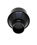 Front view of 4 Inch To 2 Inch Dust Collection Reducer for Woodworking Shop Fits 4 Inch Hose To 2 Inch Ports tapered ABS connector.