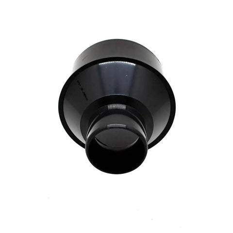 Front view of 4 Inch To 2 Inch Dust Collection Reducer for Woodworking Shop Fits 4 Inch Hose To 2 Inch Ports tapered ABS connector.