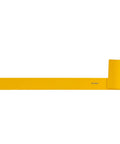 Heavy Duty Steel Pallet Rack End Protector Right Side Beamer Guard absorbs forklift impacts, 42-inch bright yellow safety barrier.