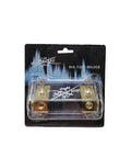 1/0 Gauge Waterproof ANL Fuse Holder With Set Screw In White Leak Proof Plastic Case, packaged front view