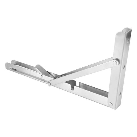 Wall Mounted Folding Shelf Bracket, Thickened Stainless Steel, 8 Inch Folding Shelf Support in open position