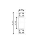 Top Pick 6205ZZ Deep Groove Ball Bearing For Industrial Drills And Heavy Duty Machinery, Featuring ABEC-3 Precision Grade With Zz Double Seals To Keep Out Gunk And Dust, Perfect Size At 25mm By 52mm By 15mm, showing dimensions.