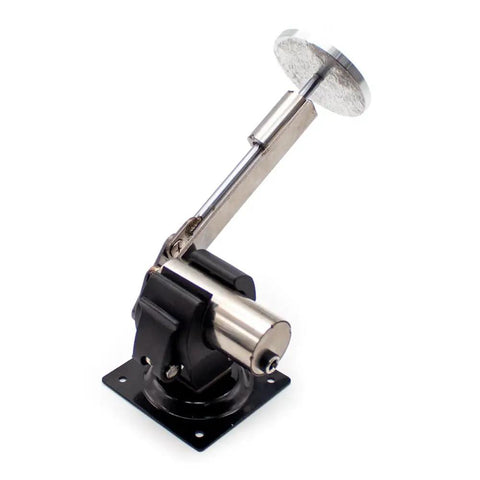 No Sweat 12V Mini Telescopic Linear Actuator With 39Mm Stroke And Adjustable Speed Drive mounted on a black base with a metal arm.