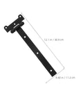 Heavy Duty Tee Hinge With Bearing Slot For Garden Gate And Shed Door 300mm X 4mm, black with size dimensions
