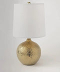Heather Table Lamp In Gold With Linen Shade, Modern End Table Lamp For Nightstand And Small Spaces, Cozy Incandescent Glow