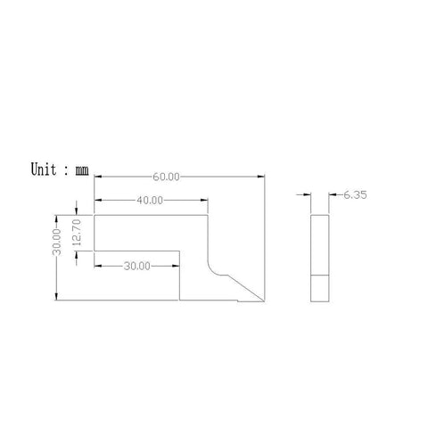 Technical drawing of Pro Grade Carbide Scriber For Height Gauges Carbide Tipped Scriber 6.35mm 12.7mm Shank dimensions in mm