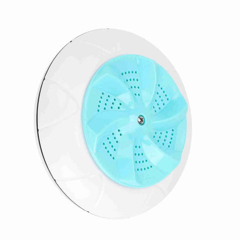 Portable Mini Washing Machine Turbo Wash Usb Powered Travel Laundry Compact Cleaner view of blue spinner design with ventilation holes