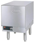 Compact Electric Booster Water Heater 17.2 Kilowatt Instant Hot Recovery Tankless Setup shown in stainless steel finish.