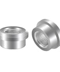 Heavy Duty Aluminum Weld On Bung Fitting With Three Eighth Npt Female Threads, two pack with smooth, rust-resistant finish.