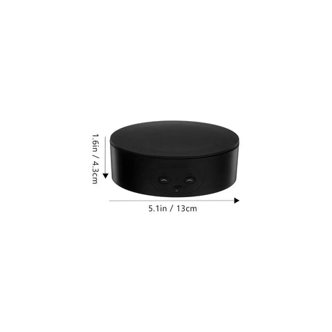 Sturdy 360 Degree Electric Silent Rotating Display Stand For Jewelry Watches And Glass Cups with sleek black base and control buttons.