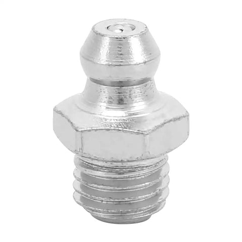 M8 nickel-plated straight fitting for grease guns, part of 10 Piece Grease Nipples Fittings M8 Straight For Grease Guns Auto Motorcycles And Industrial Use With Rolling Bead Design Durable 10 Pack For Lubrication Fittings In Industrial Machinery Easy Install And Durable For Pistons