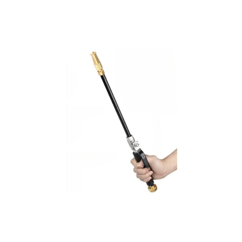 Hand holding Pro Grade Heavy Duty High Pressure Garden Hose Nozzle Sprayer Gun Attachment With Brass Coupler, Turbo Jet Water Wand