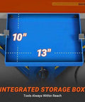 Top view of integrated storage box on 24 Inch Industrial Magnetic Pan And Box Heavy Duty Sheet Metal Brake Workhorse with labeled dimensions.