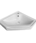 Alexander II 24 Inch Corner Wall Mounted Bathroom Sink White With Overflow Space Saving Ceramic Sink For Small Bathrooms