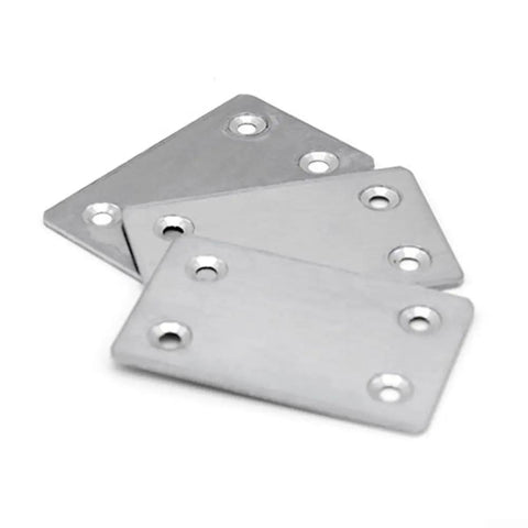 Heavy Duty Stainless Steel Corner Brackets For Furniture Repair, L Shape Mending Plates With Four Pre Drilled Holes, Thickened Silver Angles