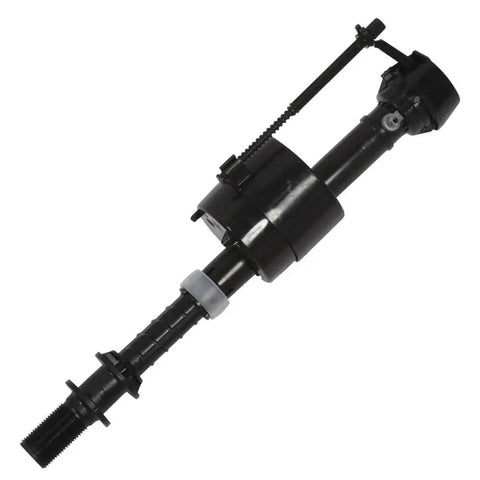 Universal Toilet Fill Valve In Black Fits Most Toilet Tanks, Heavy Duty, Easy Install Replacement with valve visible
