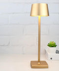 Cordless Table Lamps With 5200mAh Battery IP54 Waterproof Aluminum Alloy Touch Dimming Gold Lamp Indoors On White Background