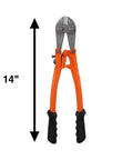 Beefy 14 Inch Bolt Cutter With Heavy Duty Forged T8 Steel Blades For Wire, Chain Link Fence, Metal Rods And Screws, Ergonomic Rubber Grip For Extra Leverage, Cuts Up To Seven Thirty Second Inch To One Quarter Inch Not For Locks.