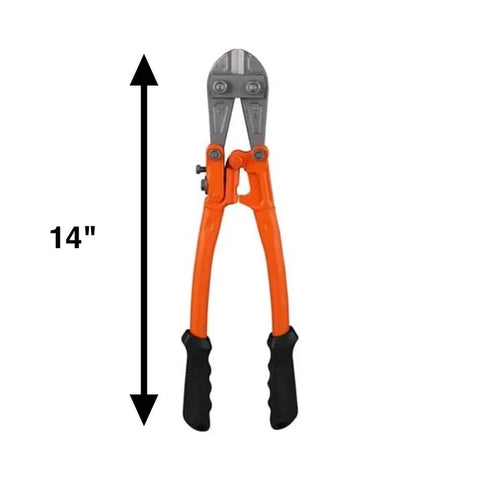Beefy 14 Inch Bolt Cutter With Heavy Duty Forged T8 Steel Blades For Wire, Chain Link Fence, Metal Rods And Screws, Ergonomic Rubber Grip For Extra Leverage, Cuts Up To Seven Thirty Second Inch To One Quarter Inch Not For Locks.
