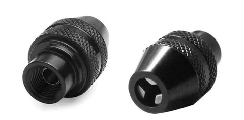 Lock Tight 3 Pack Keyless Chuck Set Smooth Quick Release Jaw compatible black 3.2mm rotary grinder collet close view