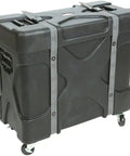 Badass Roto Molded Drum Hardware Case With Top Loading Access And Fold Down Cymbal Vault For Six Cymbals with wheels and heavy straps