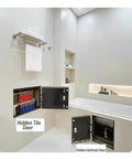 Heavy Duty Stainless Steel Concealed Door Hinges Built Tough Invisible Flush Access Panel Hardware in hidden tile door setup.