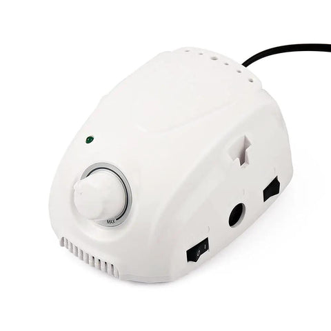 White power control unit of 35K RPM Carbon Brush Micro Motor Drill Polishing Tool With Ultra Quiet Smooth Operation with dial knob and switches.