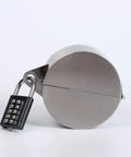 Heavy Duty Bulletproof Door Knob Lock Cover With Combo Padlock Slam Dunk Privacy Shield for kids and pets in silver.