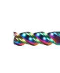 Carbide square end mill for aluminum with 1/2-inch shank, rainbow DLC coating, 3-flute, 3'' OAL