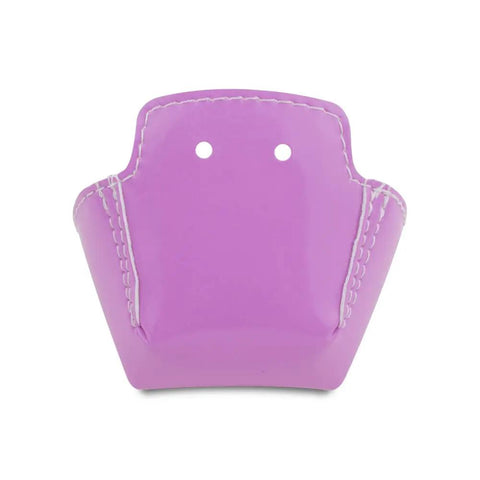 PU Leather Roller Skate Toe Guards For Derby And Figure Skates Quad Toe Cap Protectors 4 Pack In Shiny Pink front view