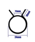 5 Pack Torsion Return Springs for Door Handles, 1.5mm Wire, labeled dimensions