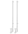 Adjustable White Iron Desk Lift Brackets, 2 Piece Set With Height Adjustable Design, Versatile Wall Or Desk Mounts For Pegboards, Heavy Duty Shelving