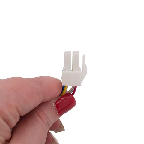 Hand holding connector from Model Specific Refrigerator Ice Maker Replacement For 243297609 And 243297613, not universal kit