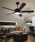Modern Ceiling Fan With Smooth As Silk Airflow And Top Shelf Led Lighting Kit Includes Wireless Remote Three Chill Tones Bulletproof Iron Blades For Home And Office Decor in a stylish living room.
