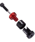 Mini Bike Chain Cutter Tool For Quick Pin Removal And Link Breaking showing disassembled parts, aluminum and steel components.