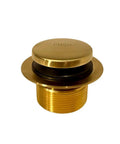 Effortless Bathtub Drain Kit With Brushed Gold Two Hole Overflow Faceplate Universal Fit Brass Stopper Threaded Drain Assembly