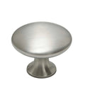 Five Pack Round Cabinet Knobs With Brushed Nickel Finish, Single Hole Drawer Pulls, Classic Euro Style Hardware For Kitchen Cabinets