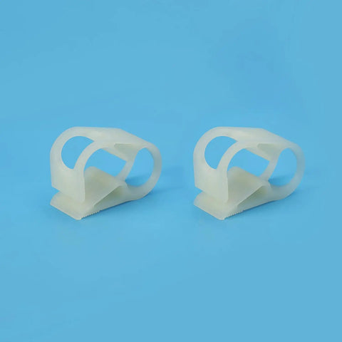Pair of 50 Pack Adjustable Flow Control Tube Clamps For One Quarter To One Half Inch Hoses, Reinforced Nylon PA Clamp, White