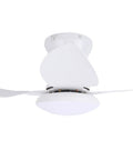 Omquot Recessed Ceiling Fan Light Small 25 Inch Silent DC Motor Dimmable LED 6 Speeds Bedroom Living Room Dining Room Study, Remote Control White Light (White) viewed from above with blades and lampshade.