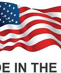 American flag with 'Made in the USA' text, highlighting domestic manufacturing origin.