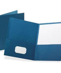 Must Have Two Pocket Folders Without Fasteners, Letter Size 11 By 8.5 Inches, Blue, 25 Per Box, Twin Pocket File Folders