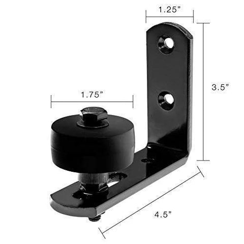 Barn Door Floor Guide Stay Roller Black Wall Mount For Sliding Door With Nylon Roller Wheel And Low Profile Design Durable Wall Mounted Roller