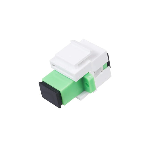 Ten Pack Fiber Optic SC To SC APC Simplex Couplers For Singlemode Cables, white Keystone Jack adapter with zirconia ferrule