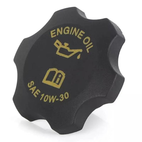 Dodge Ram Jeep Chrysler Engine Oil Filler Cap Replacement Direct Fit 1997 2003 black cap with yellow symbols