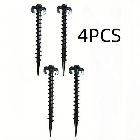 Heavy Duty Plastic Tent Stakes 20cm 4 Pack Windproof Camping Beach Anchors For Tents Durable Screw Design Super Tough Ground And Sand Grip