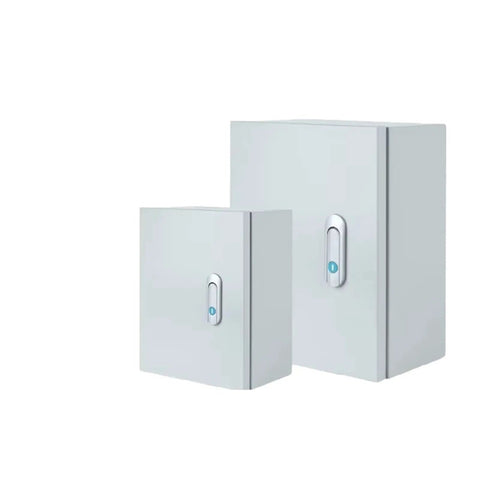 Waterproof Outdoor Electrical Distribution Box With Junction Box 500x600x200mm two white metal enclosures