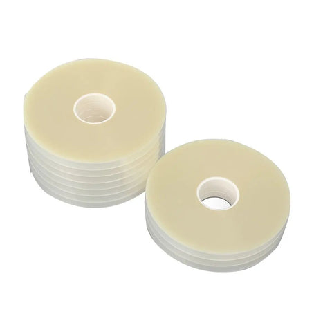 Premium OPP Strapping Tape 100 Roll Pack stacked for heavy duty grip and smooth feeding on automatic machines.